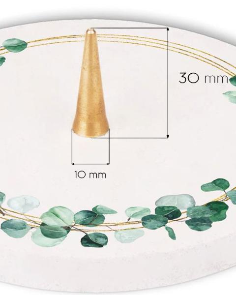 Kerzenleuchter aus Kalkstein mit Eukalyptusdekor