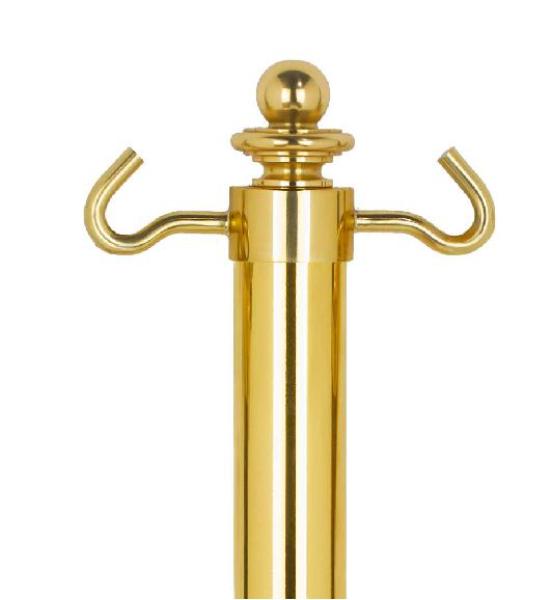 Seilständer aus Messing 89 cm, beidseitig mit Haken