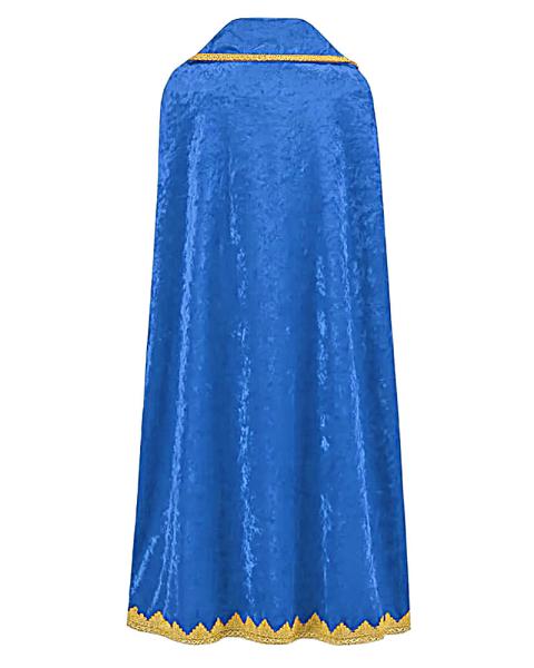 Sternsingermantel Samt blau, Größe M, Länge 105 cm