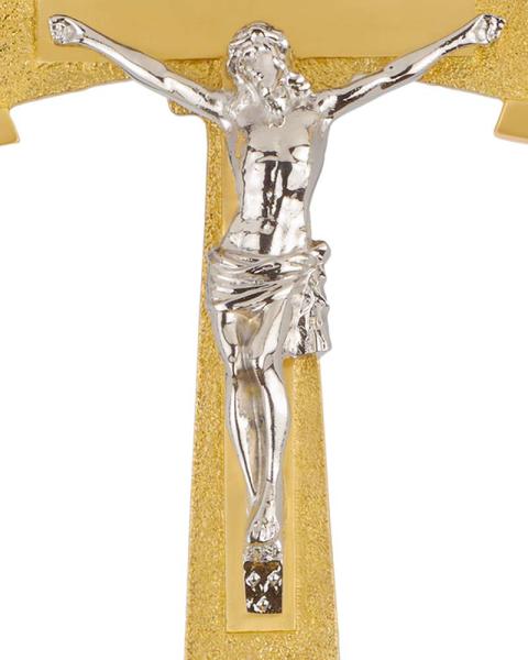 Prozessionskreuz schlicht, 40 cm Corpus versilbert