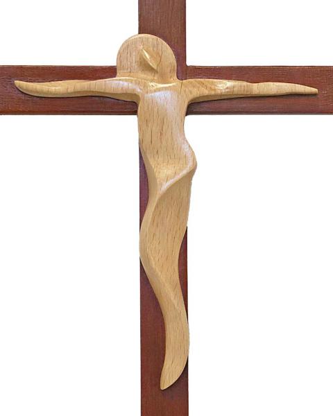 Wandkreuz aus Buchenholz 20 x 11 cm durchbrochen