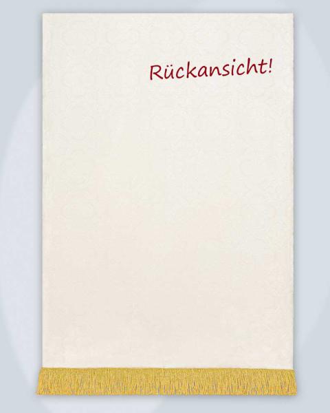 Fahne weiß 70 x 100 cm Lamm Gottes mit Fransen