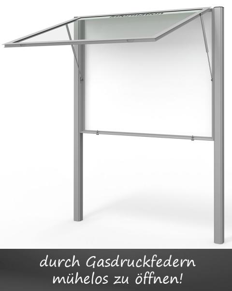 Stand consisting of 2 aluminum rectangular pipes, 80 x 40 mm
