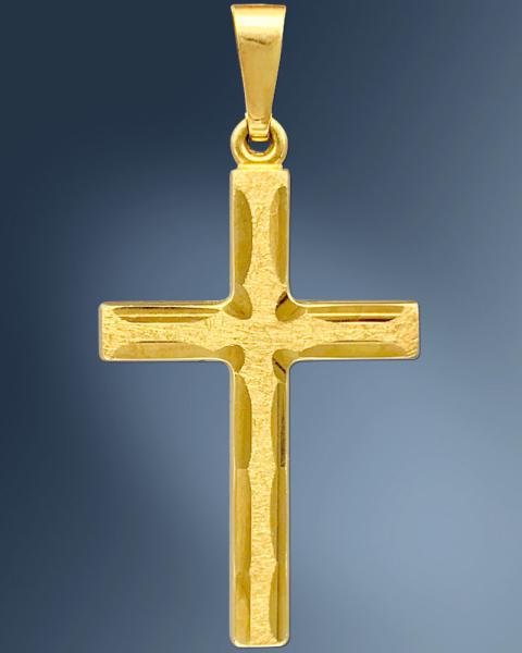 Kreuz Anhänger facettiert 16 mm x 23 mm 8ct Gold 333