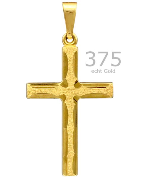 Kreuz Anhänger facettiert 16 mm x 23 mm 8ct Gold 333