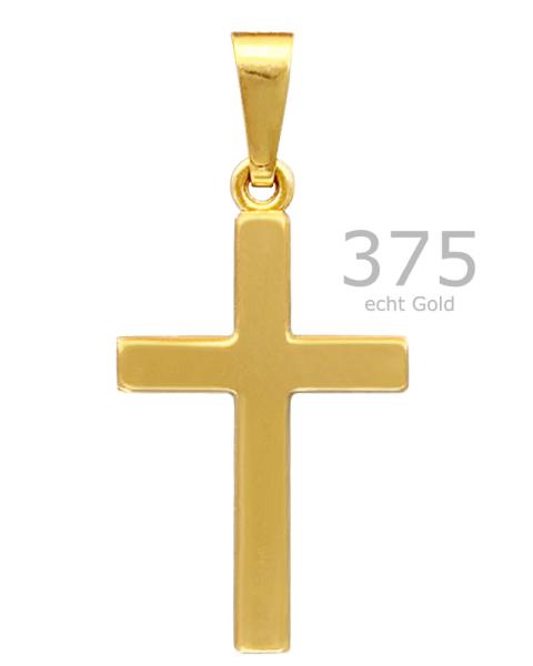 Kreuz Anhänger 12 mm x 18 mm 8ct Gold 333 matt