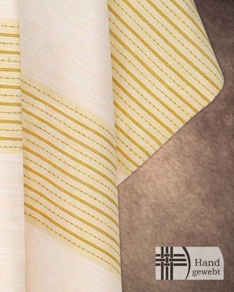 Kasel weiß aus handgewebtem Stoff, Kreuz, Innenstola