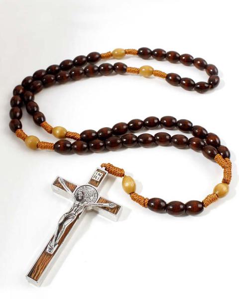 Holzrosenkranz 45 cm lang Ovale Holzperlengr. 1cm