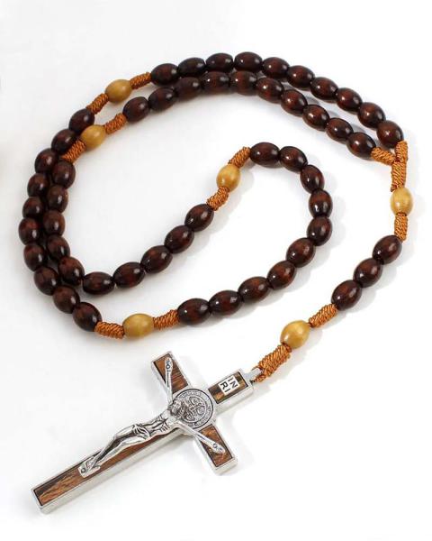 Holzrosenkranz 45 cm lang Ovale Holzperlengr. 1cm