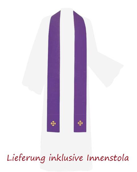 Kasel violett 130 x 150 cm Polyester & Baumwolle Schalkragen