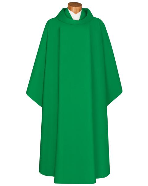 Kasel grün 130 x 150 cm Trevira Wolle Schalkragen