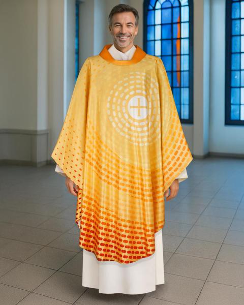 Kasel gold "Communio" 130 x 145 cm 100% Seide