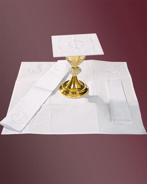 Kelchgarnitur 100 % Leinen 4-Teilig weiß