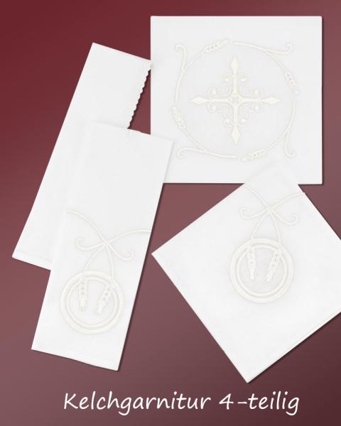 Kelchgarnitur 100 % Leinen 4-Teilig weiß