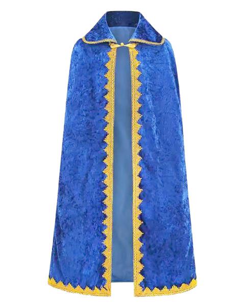 Sternsingermantel Samt blau, Größe S, Länge 95 cm