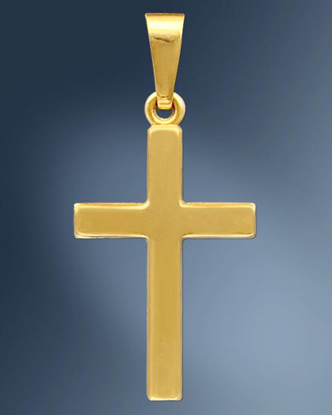 Kreuz Anhänger 12 mm x 18 mm 8ct Gold 333 matt