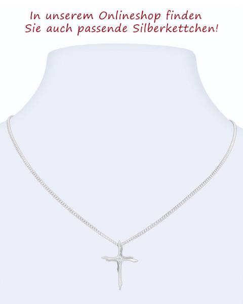 Kreuz Anhänger filigran m. Stein 18 x 26 mm 925 Silber