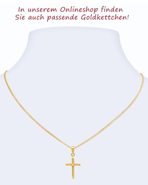 Kreuz Anhänger m. Stein 12 mm x 18 mm 9 ct Gold 375