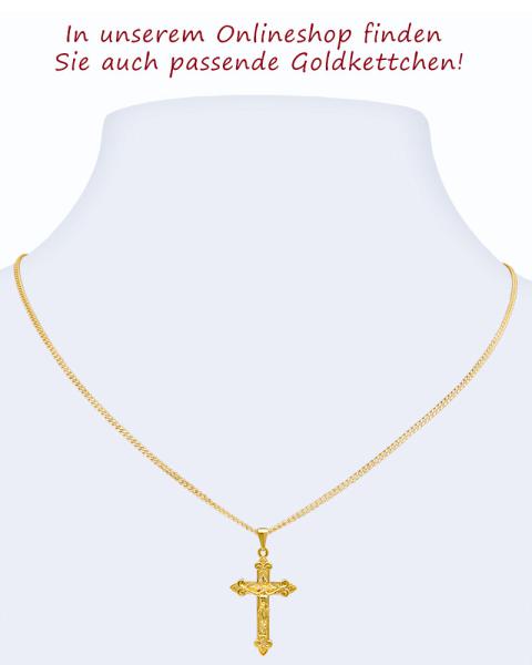 Kreuz Anhänger Kruzifix 8 mm x 25 mm 8ct Gold 333