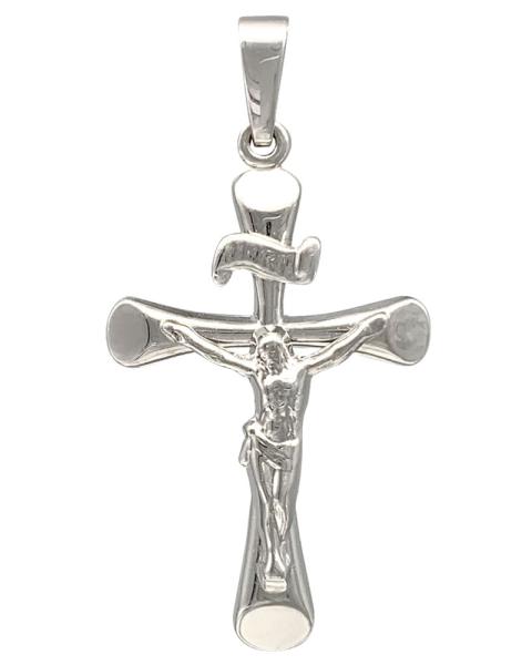 Kreuz Anhänger Kruzifix modern 25 mm 925 Silber
