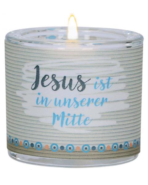 Glaswindlicht 6 cm, Jesus ist in unserer Mitte