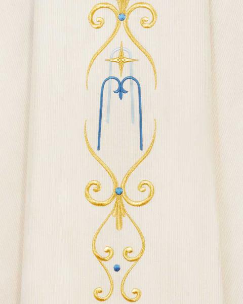 Marienkasel bestickter Mittelstab gold weiß, 130 cm lang