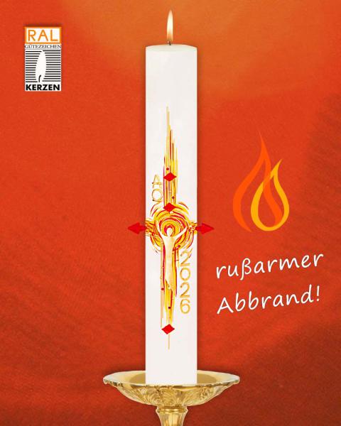 Osterkerze „Flammenkreuz“, 800/80 mm