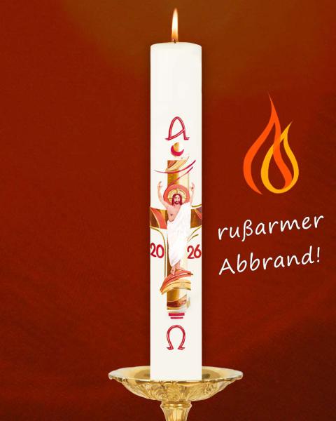 Osterkerze 600 x 80 mm RAL Kreuz der Auferstehung