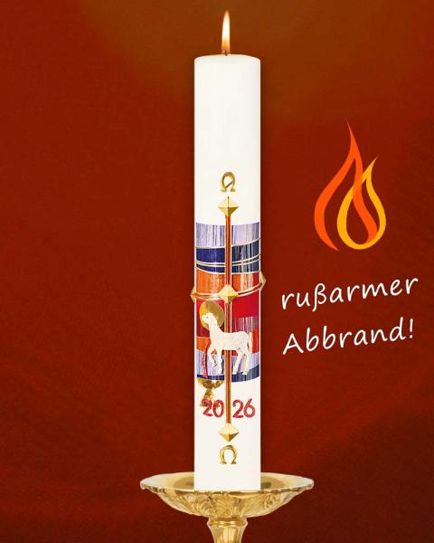 Osterkerze 600 x 80 mm Opferlamm & Kelch