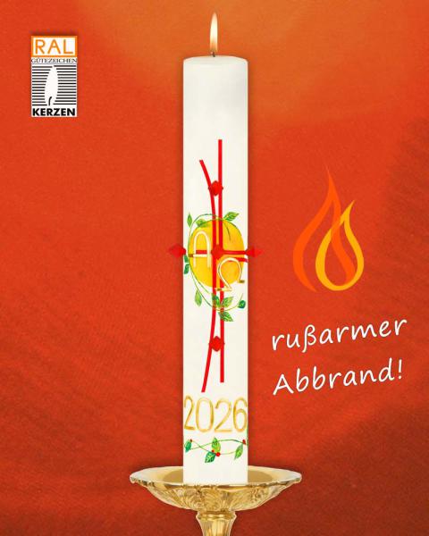 Osterkerze "Rankenkreuz" mit Nägeln 600 x 80 mm