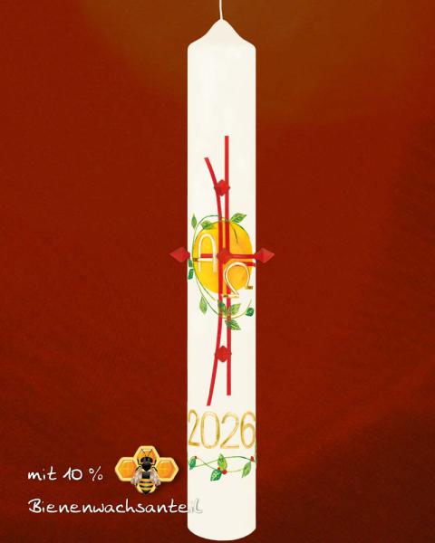 Osterkerze "Rankenkreuz" mit Nägeln 600 x 80 mm