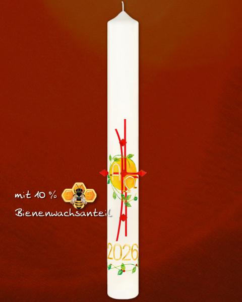 Osterkerze "Rankenkreuz"  mit Nägeln 800 x 80 mm