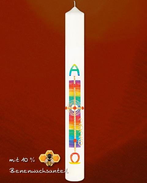 Osterkerze Regenbogen 800 x 80 mm A+O, 2025