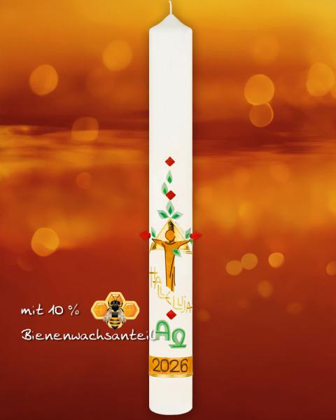 Osterkerze 800 x 80 mm "Hallelujah" Dreifaltigkeit