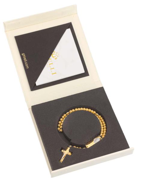 Rosalet mit gold mattierten Perlen aus Sterling Silber