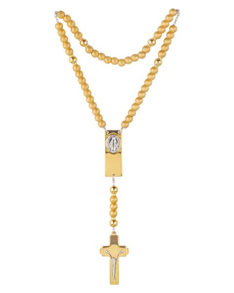 Rosalet mit gold mattierten Perlen aus Sterling Silber