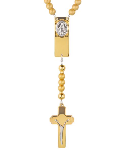 Rosalet mit gold mattierten Perlen aus Sterling Silber