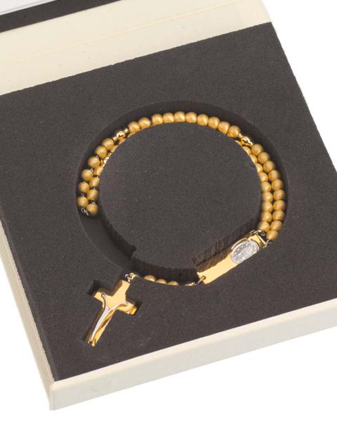 Rosalet mit gold mattierten Perlen aus Sterling Silber