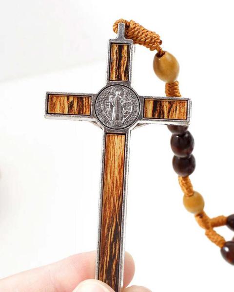 Holzrosenkranz 45 cm lang Ovale Holzperlengr. 1cm