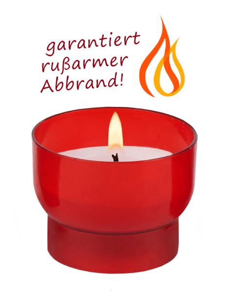 Votive lights with red polycarbonate cover, 47 mm Ø