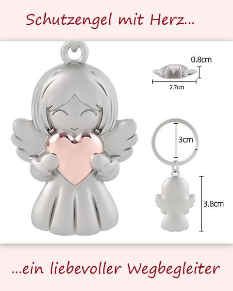 Schlüsselanhänger Engel mit Herz 3,8 x 2,7 cm