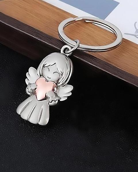 Schlüsselanhänger Engel mit Herz 3,8 x 2,7 cm