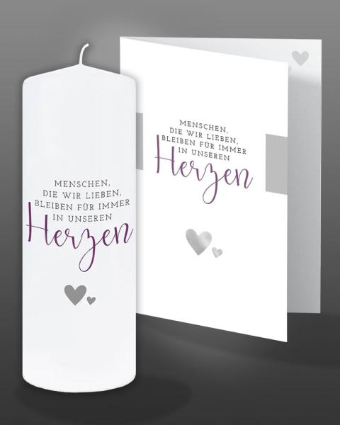 Trauerkerze 150 x 60 mm "viel zu kurz und doch für immer"