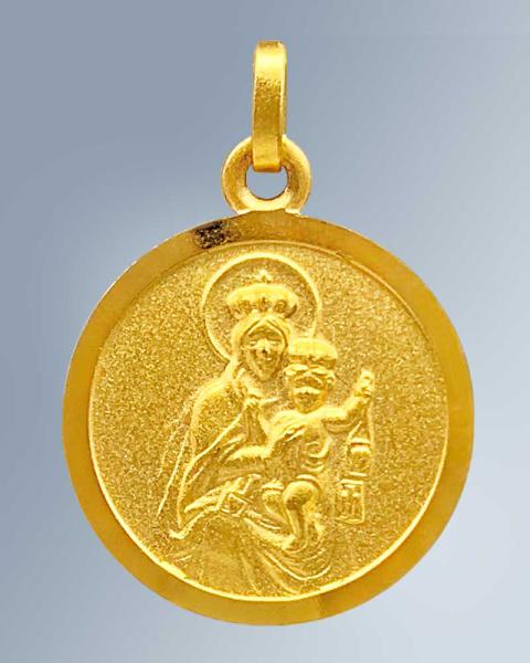 Skapuliermedaille Jesu/Maria 12 mm Ø 8 ct Gold 333