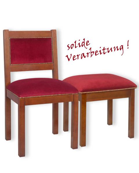 Mittelsedilie braun gebeizt mit Rückenlehne