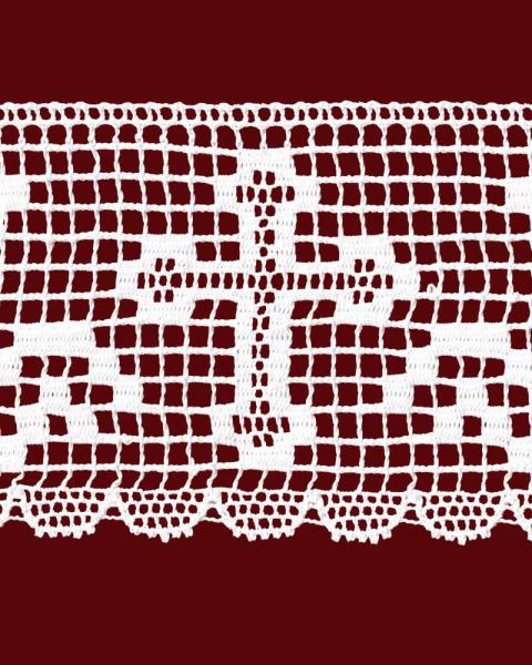 Spitze Baumwolle 10,7 cm breit Kelch & Kreuz