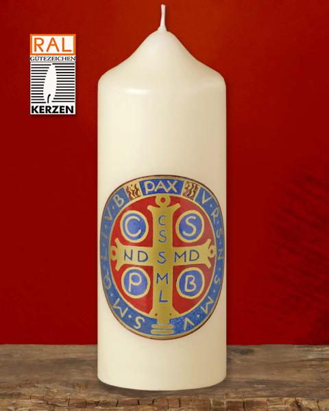 Tischkerze Benedictuskreuz 165 x 60 mm