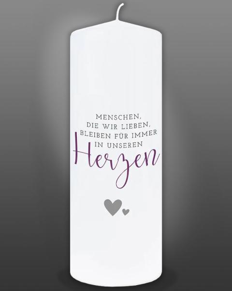 Trauerkerze 150 x 60 mm "viel zu kurz und doch für immer"