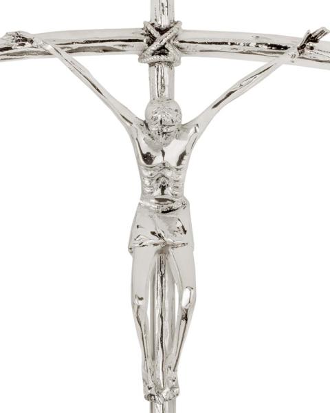 Vortragekreuz - Papstkreuz 50 x 24 cm versilbert glänzend