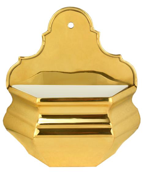 Weihwasser-Wandkessel Messing poliert